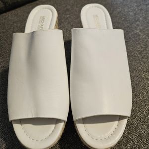 NWOB Michael Michael Kors Cunningham Leather Wedge Sandal